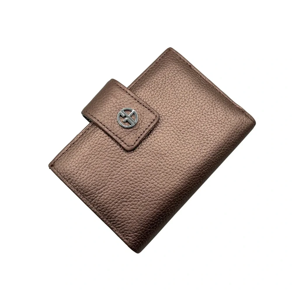 Giani Bernini Bifold Wallet Womens‎ Rose Gold Excellent Metallic Leather GB